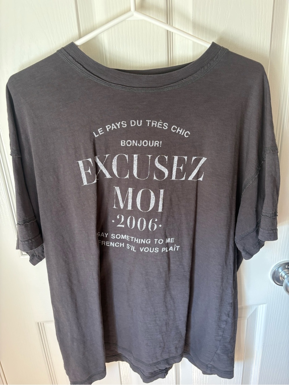 aerie Charcoal 'Excusez Moi' Graphic Short-Sleeve Tee
